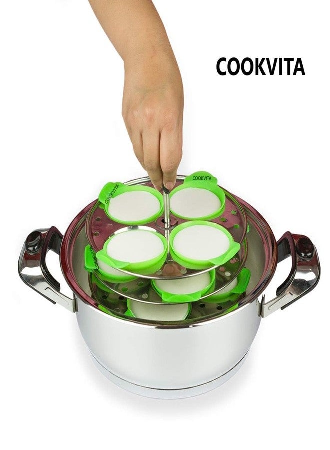 COOKVITA قوالب إيدلي سيليكون ممتازة من كوكفيتا | صانعة إيدلي | بطانات إيدلي أصلية، أخضر | متعددة الاستخدامات - صانعة دوكلا | صانعة كب كيك | صانعة مافن | غير لاصقة | إيدلي دائرية مثالية | سيليكون غذائي | خالية من مادة BPA | أقل هدر للعجين | لا تحتاج إلى دهن | آمنة للاستخدام في الفرن والميكروويف وغسالة الصحون (16 قطعة) - Image 4